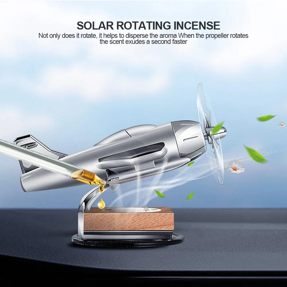Mini Solar Aircraft Decoration Creative Car Air Freshener Car Perfume Home Decors Air Freshener Fragrance Airplane Ornament Tool