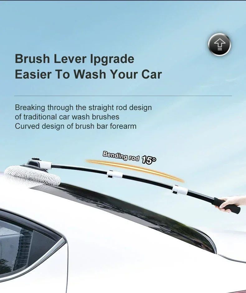 Car Cleaning Brush Mop Kit Wash Brush Chenille Microfiber Car Wash Brush Telescopic Long Handle Cleaning Mop Car Cleaning Amagi