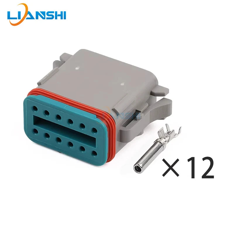 AT06-12SA-RD01 Waterproof Connector - 12-Pin Wiring Harness Plug-In Female Connector with Terminal AT06-12SA