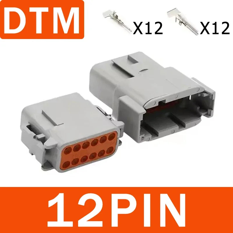 Deutsch DT/DTM/DTP/DTF Series Waterproof Connector 2-12Pin | Flange Mount for Automotive & Industrial Wiring Harness