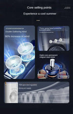 Spray Air Conditioning Fan Refrigeration Fan Household Portable Cooling Fan USB Charge Mini Electric Fan Amagi