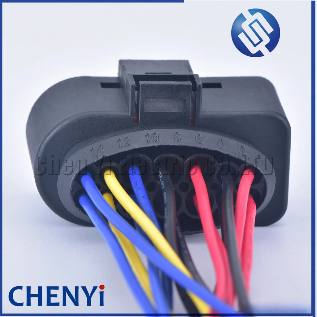 14 Pin/way Waterproof Car Xenon Headlight Lamp Plug Connector Socket 1J0973737 1J0973837 with wires