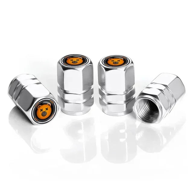 Aluminum Car Tire Valve Stem Caps Wheel Nipple Cover AirCover Tire Valve Cap Set for Cars SUVs Bike Trucks and Motorcycles Tools