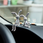 Cartoon Animal Rabbit Car Interior Center Console Decoration Personality Dining Table Desk Creative Props Accessories