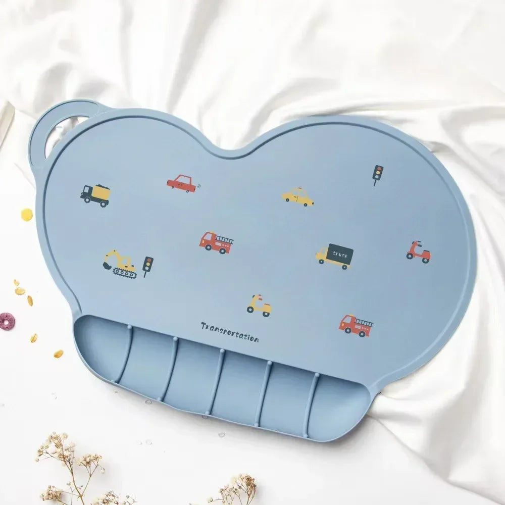 Non-Slip Table Mats Kids Placemats Baby Silicone Placemats with Catching Amagi