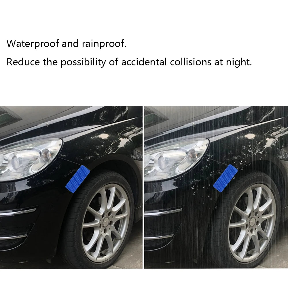 3*8cm Car Bumper Reflective Stickers Reflective Warning Strip Tape Secure Reflector Stickers Decals Safety Warning Tape 10pcs