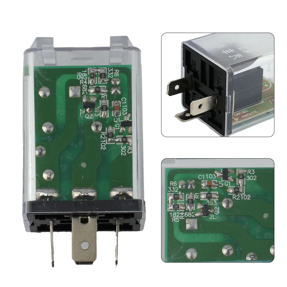 Car LED Light Flasher Relay 12V 3Pin Turn Signal Rate Control Blinker Relay 180W Car Turn Signal Indicator Flash Relay