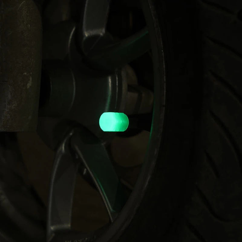 Mini Car Tire Valve Caps Luminous Valve Stem Caps Universal Fluorescent Tyre Nozzles Cover Tyre  wholesale