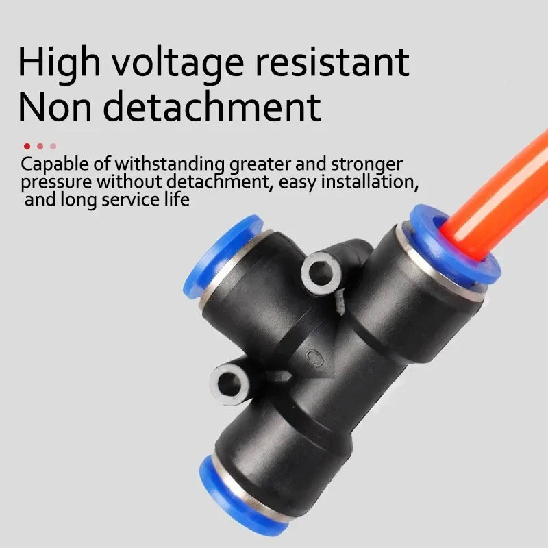 10PCS PE/PEG Plastic Quick Connector - 4-12mm Push In Fitting for Air Hose & Tube, Industrial & Home Pneumatic Systems