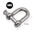 Stainless Steel D Link Shackle Ring Hooks Lifting Shackle Lock Wire Rope Clips D-Type Rigging Shackle Hooks Boat Hardware Tools