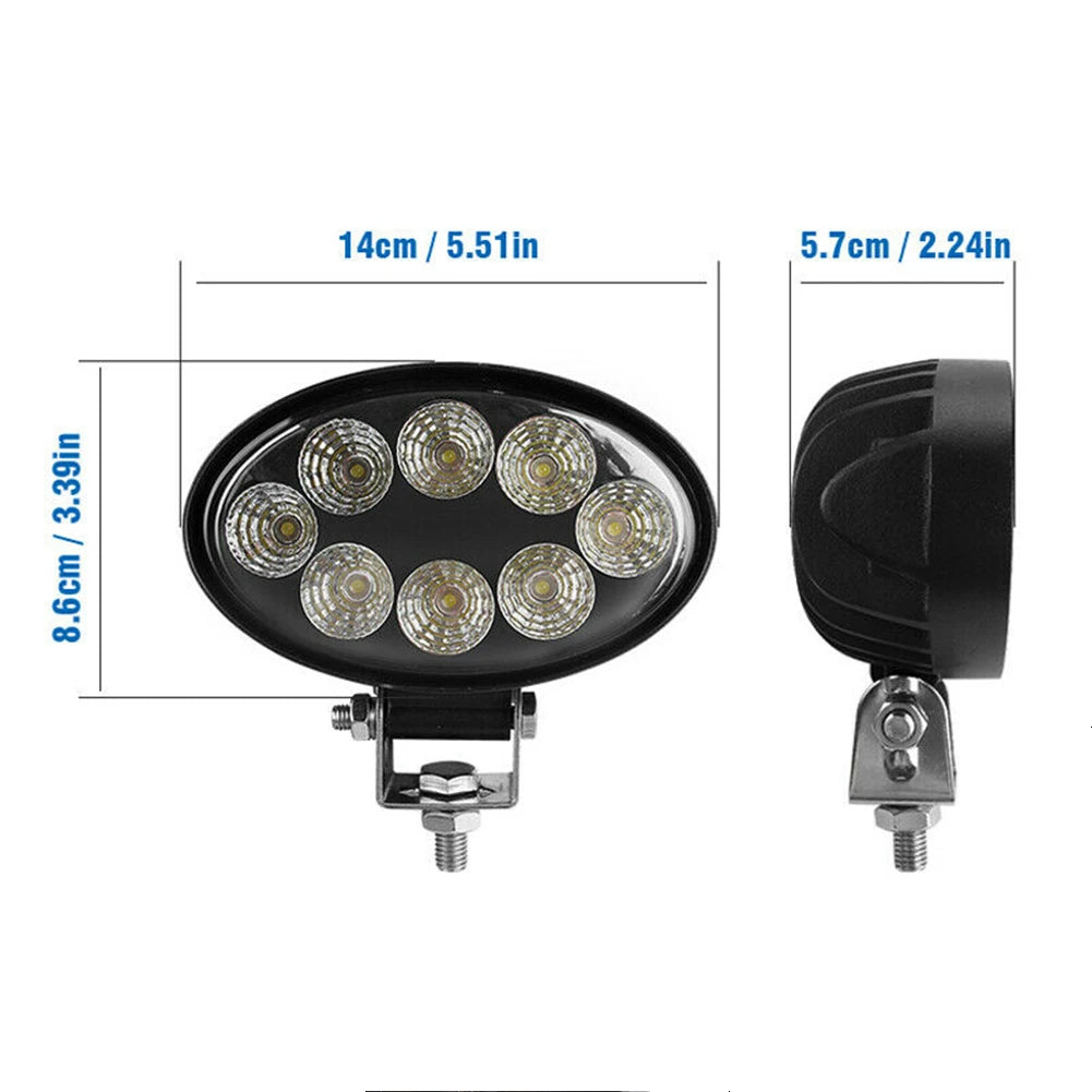Car LED Work Lamp Fog Light 5inch 24W Oval LED Work Lamp Fog Light Truck OffRoad Tractor Flood Beam Direct Current 12V 24V