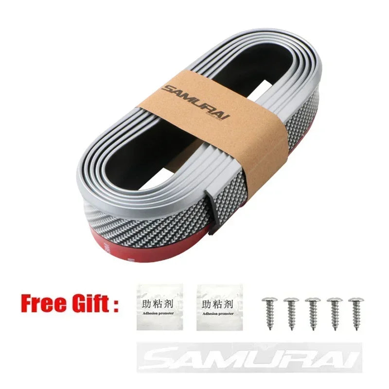 Car Front Bumper Protection Tool Carbon Fiber Strong Adhesive Rubber Universal Front Edge Anti-scratch Protector Amagi