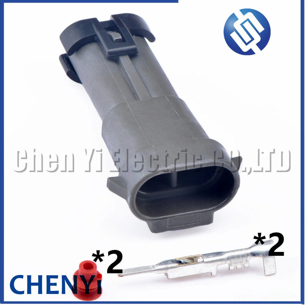 5 Pcs 2 Pin car waterproof connector air conditioner compressor pump Fuel Tank plug AC CLUTCH Connector 12162017 H1348-2P For GM