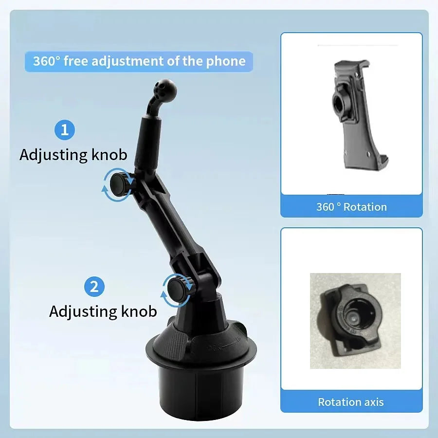 Tablet Cup Holder Mount 360 Adjustable Smartphone Holder Car 270 Tilt Bar Triangular Base Ram Mount Tablet Holder For SUV Tools