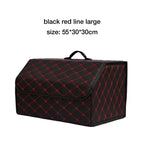 Car Trunk Organizer Box Large Capacity Auto Multiuse Storage Bag Stowing Tidying Leather Folding For Emergency Storage Box Amagi