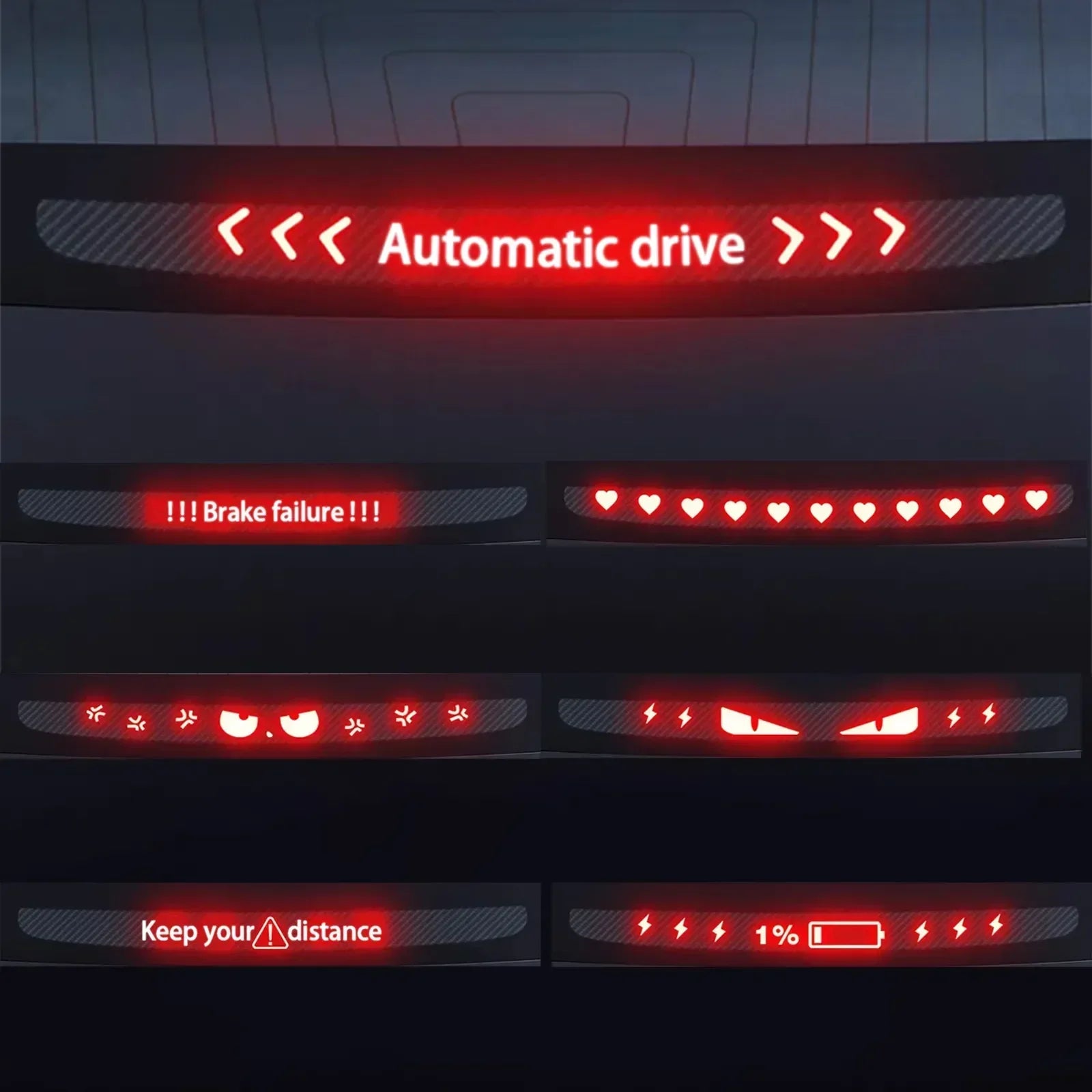 For Tesla Model 3 Highland Car High Mounted Taillight Brake Lamp Car Brake Projection Board PVC Tail Light Emblem Stickers Amagi