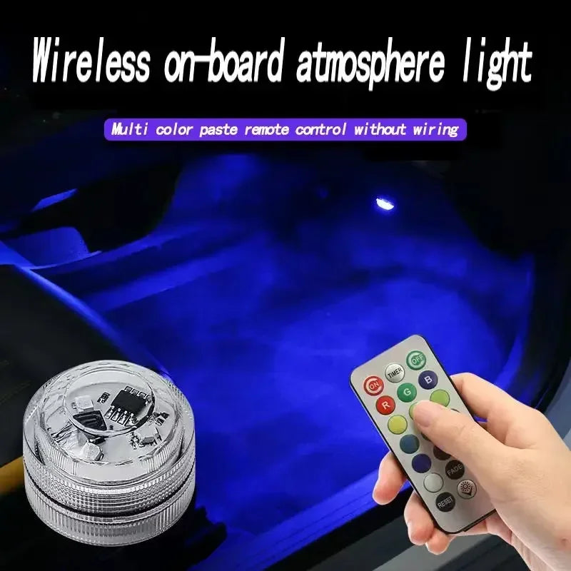 Car Auto LED RGB Interior Atmosphere Strip Light Decorative Foot Lamp With USB Wireless Remote Music Control Multiple Modes For