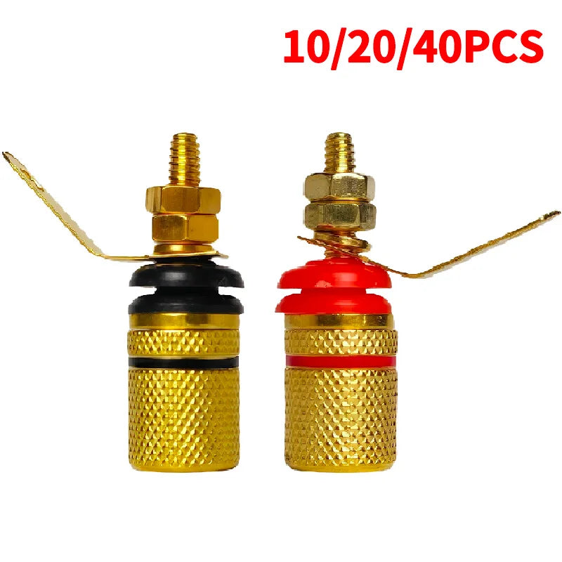 10/20/40PCS 307-Type Gold-Plated Binding Posts, 4mm Banana Sockets for Speaker & Amplifier Panel Mount, High-Current Terminals
