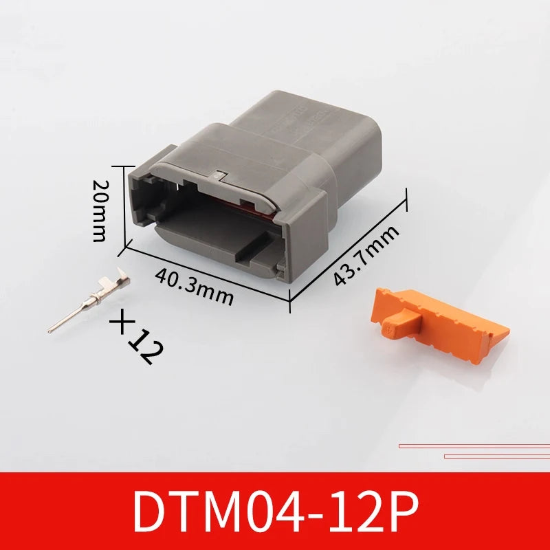 Automotive connector Dechi plug-in DTM06-2S male and female mating heavy truck wiring harness waterproof plug DTM04-2P