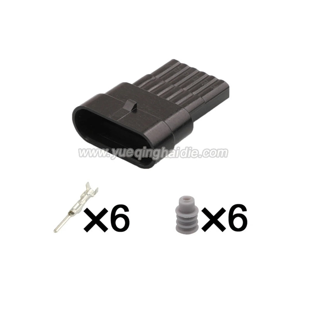 6 Pin 1.5mm Male Female Waterproof Electrical Flat Accelerator Pedal Plug Sensor Socket Connector 12162210