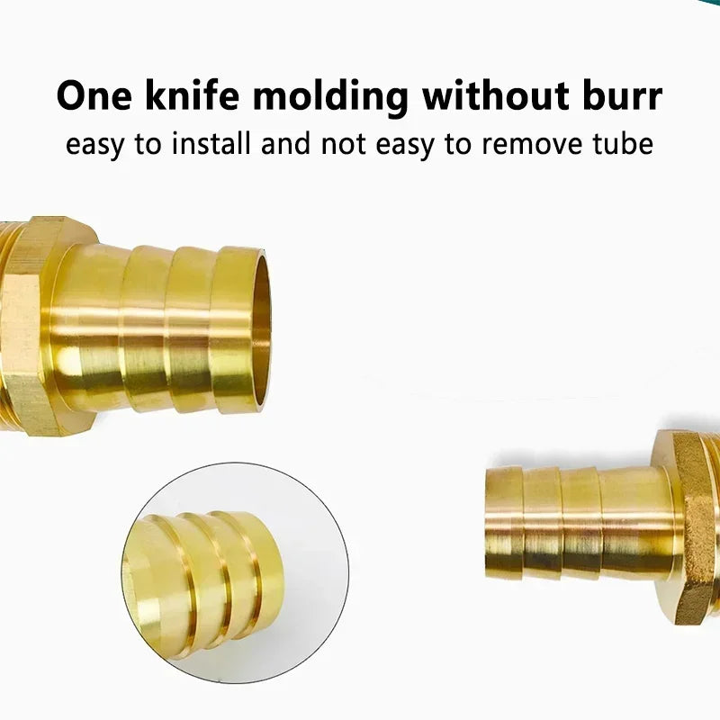 Brass Hose Barb to BSP Thread Connector, 1/4 3/8 1/2 Inch Male or Female Pipe Fitting Reducer for Air Water Fuel Line