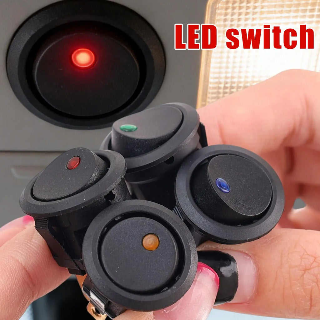 Automotive Rocker Switch 12V 3 Pin Cat Eye LED Light ON OFF Toggle Dash Replacement for Car Motorcycle Marine Boat RV Parts New