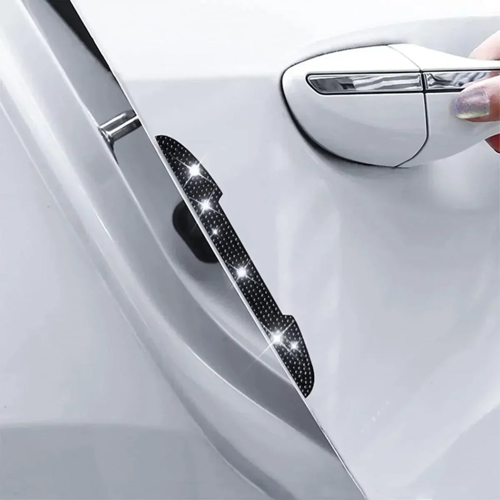 Bling Rhinestone Car Door Handle Scratch Protectors Suitable For All Cars Vehicles SUVs Side Mirrors Car Door Edge Guards Amagi