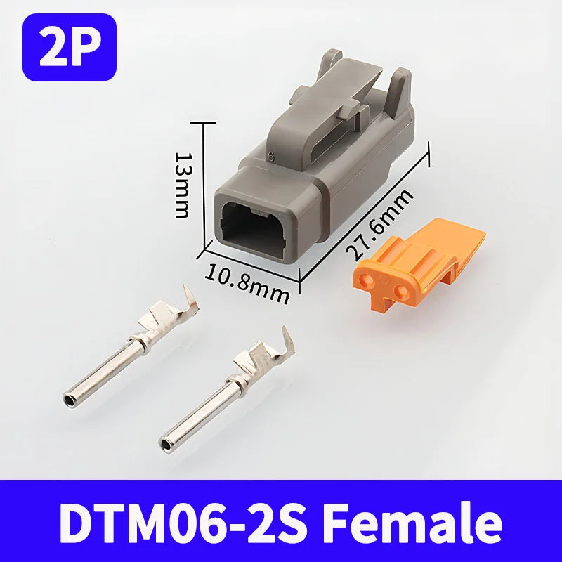 5/20/100 Sets 2-12 Pin Way Deutsch DTM Series Connector 2P 3P 4P 6P 8P 12P Male Female Docking Harness Plug DTM04-2P DTM06-2S