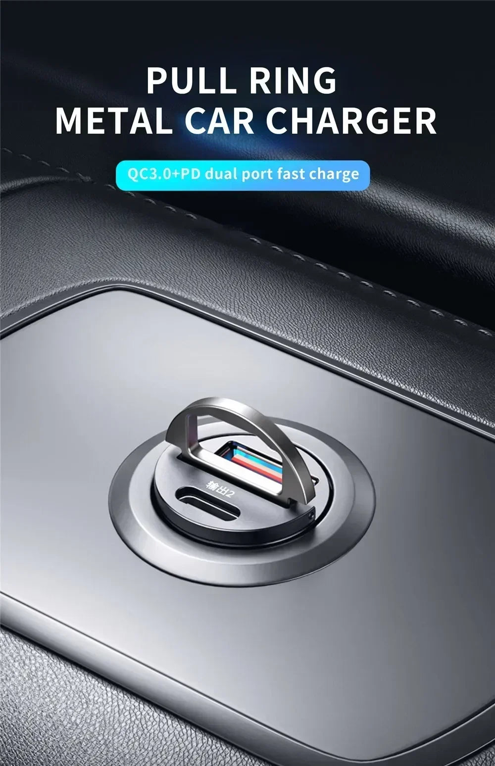 200/100W Mini Dual Ports USB Car Charger Lighter Fast Charging Phone Charger Adapter for IPhone 13 12 Xiaomi Huawei Samsung Amag
