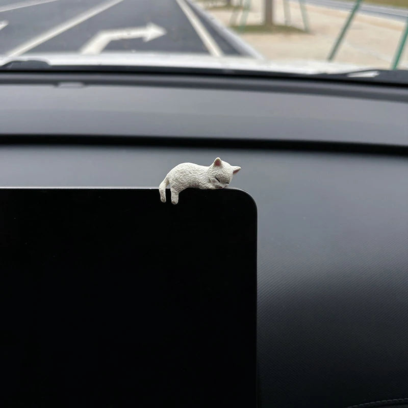 1/4Pcs Car Decoration Sleeping Cat Doll Kitty Creative Auto Ornaments Toys Cat Micro Landscape Model Cute Car Accessories Gifts