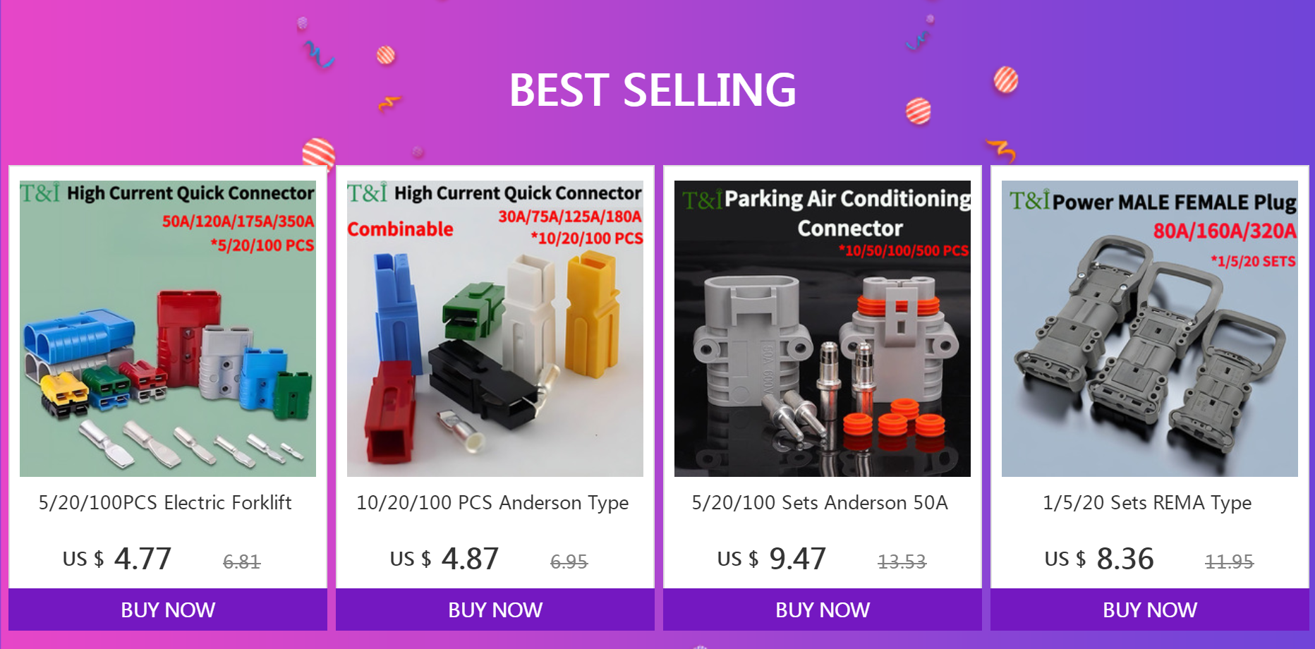 1/5/20 Sets REMA Type Connector 80A 160A 320A Electric Forklift Power High Current Battery Charger Male And Female Plugs Sockets