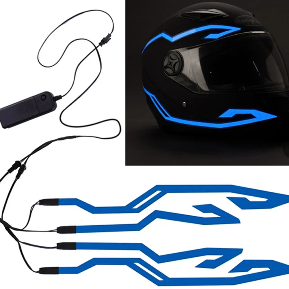 Multi-functional LED Motorcycle Helmet Light Strip Kit - 3-mode Night Riding Signal Decorative Accessory For Unisex Adults Amagi