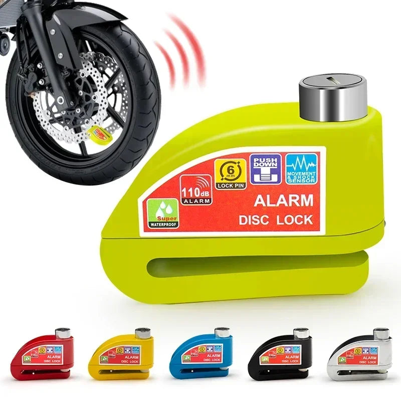 Motorcycle Bicycle Lock Alarm Safety Protection Padlock Disc Aluminum Alloy Anti-Theft Reminder Rope Lock Bag Motorcycle Amagi