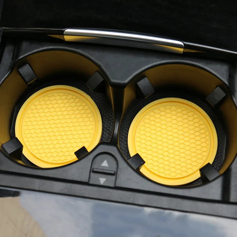 2pcs Cute Bling Car Cup Holder Coaster Mat with Rhinestone for Women Girl Universal Anti Slip Automotive Interior Amagi