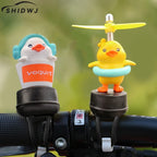 1Pcs Cute Little Yellow Duck Motorcycle Riding Handlebar Decoration Toy With Propeller Bike Moto Driving Ornaments
