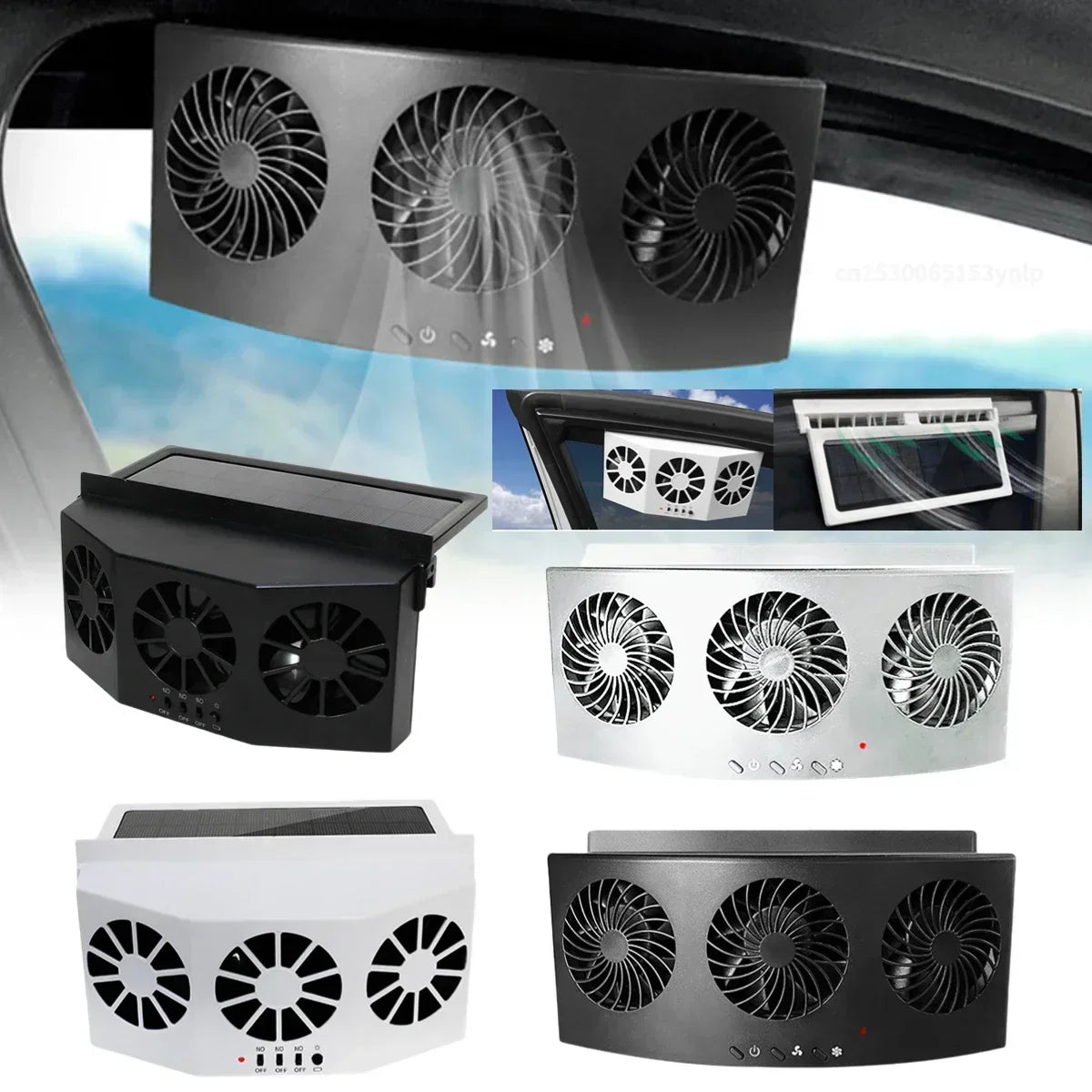 Car Ventilator 3 Cooler Fans Solar-powered Cooling Vent Exhaust Portable Safe Auto Fan Amd Usb Accessories Amagi