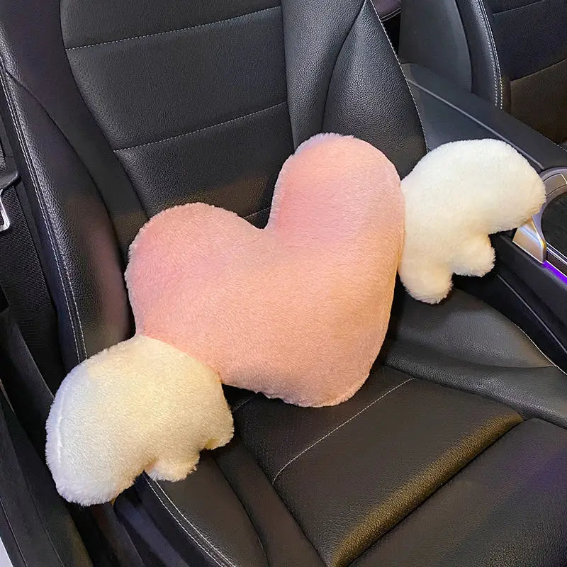 Car head pillow neck pillow cute cartoon love heart back pillow waist pillow seat back cushion Automotive Car Accessories New