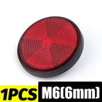 Round Motorcycle Reflector M6 Mounting Screw Night Warning Board for Dirt Bike Electric Scooter Bicycle Rear Tail Safety Lamp