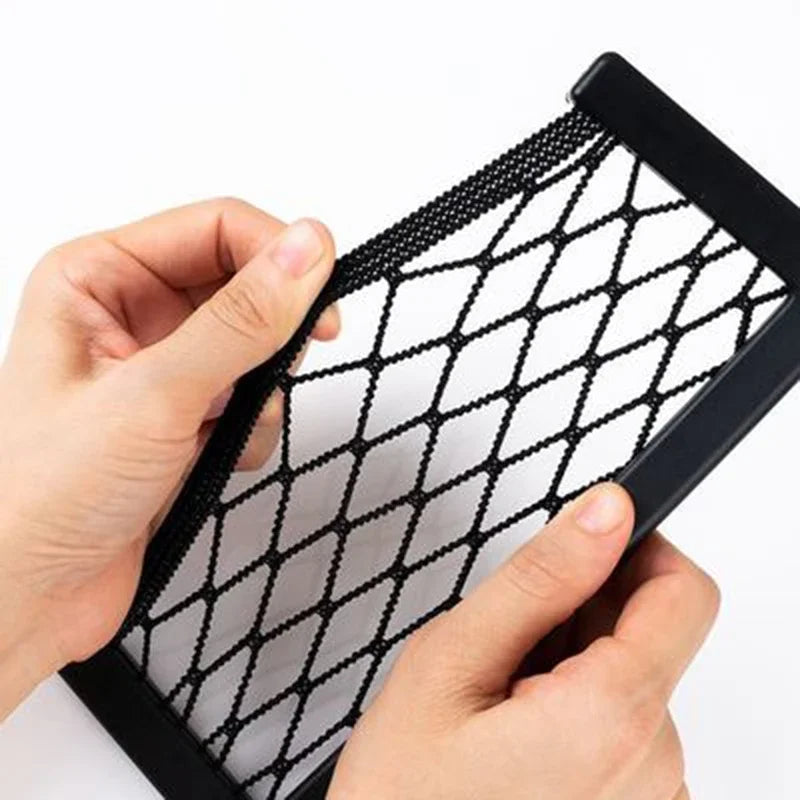 Car Organizer Mesh Storage Bag Net Pocket Mobile Phone Holder Auto Accessories Multi Function Car Storage Net Pocket Amagi
