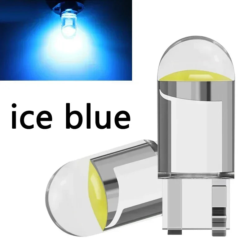 Car LED COB Bulb T10 W5W Signal Light 12V 7500K White Auto Interior Dome Reading License Plate Lamps Wedge Side Bulbs Amagi