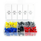 200-1900Pcs E0508/E7508/E1008 Crimp Terminals | Pre-Insulated Ring Connectors for Electrical Wiring & Industrial Use