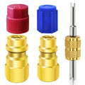 1 Pc R12 To R134a Conversion Kit  Air Conditioner Filling Valve Fittings Port Adapter Retrofit Quick Disconnect Couplers