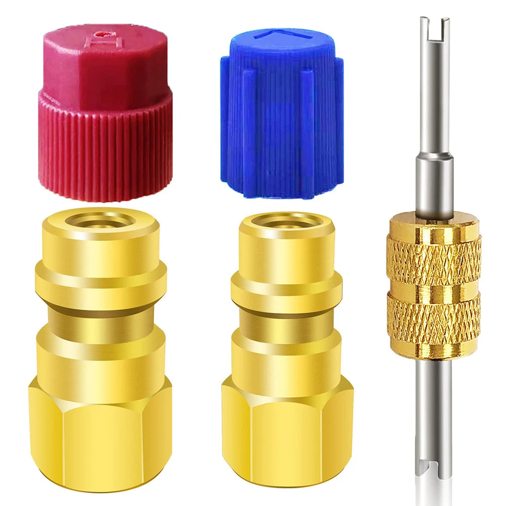 1 Pc R12 To R134a Conversion Kit  Air Conditioner Filling Valve Fittings Port Adapter Retrofit Quick Disconnect Couplers