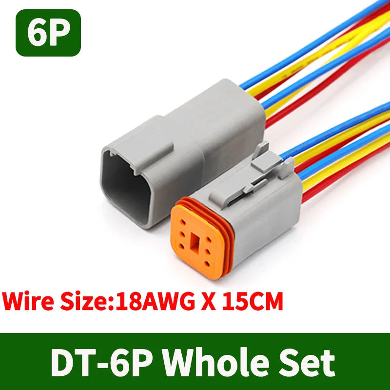 5/10/100 Sets 6 Pin Way Deutsch DT04-6P DT06-6S Waterproof Electrical Wire Connector 16-22 AWG DT Series Connector Male Female