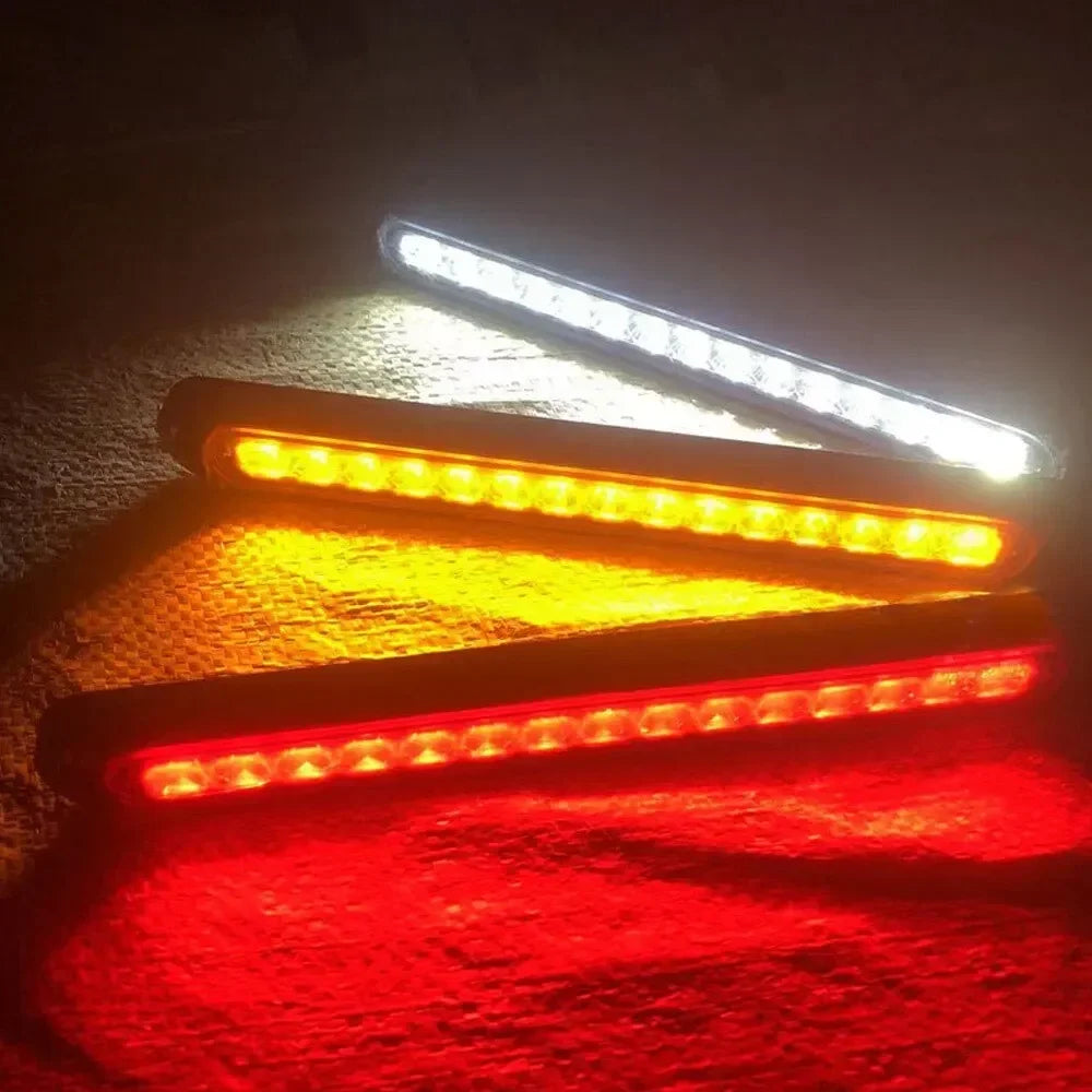 Universal 15 LED Trailer Light Bar 12-24V Brake Light with Sequential Flow Signal Turn Signal Lights for Truck Pickup Boat Amagi