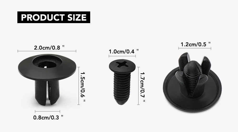 8mm Hole Door Rivet Plastic Clip 100/50 Fasteners Black Cars Lined Cover Barbs Rivet Auto Fasteners Retainer Push Pin Clips Tool