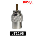 UHF Male Plug & N-Type Male Plug RF Connectors, Gold-Plated Brass Crimp Adapter for RG58 RG59 RG6U Coaxial Cable, Antenna Use