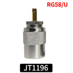UHF Male Plug & N-Type Male Plug RF Connectors, Gold-Plated Brass Crimp Adapter for RG58 RG59 RG6U Coaxial Cable, Antenna Use