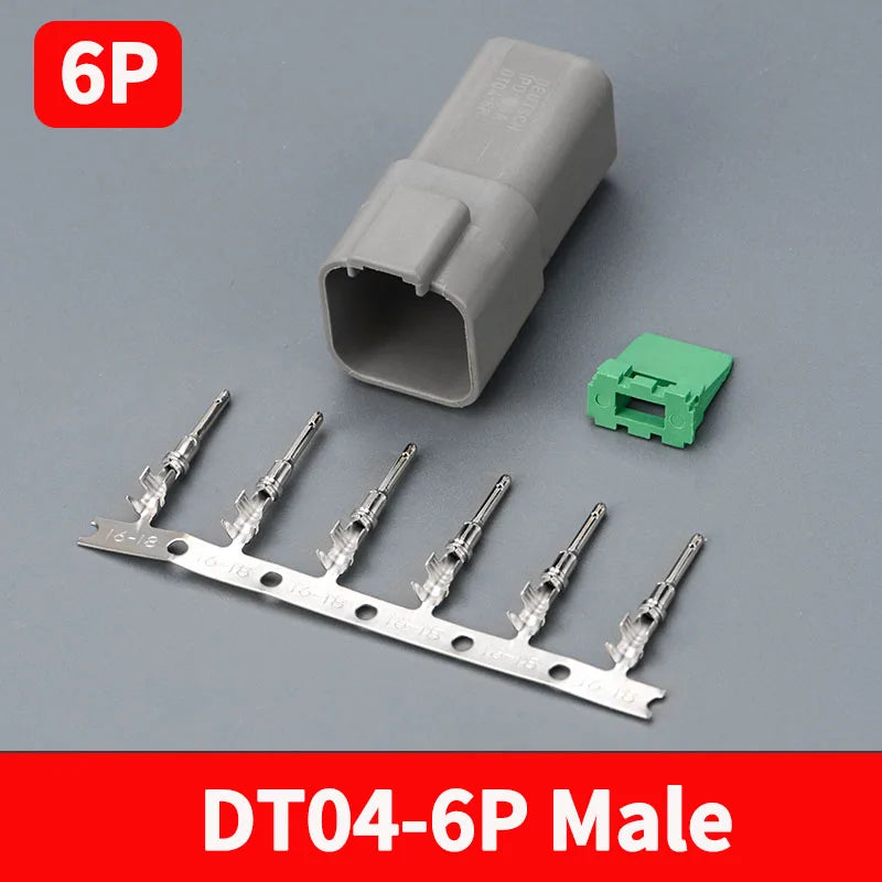 5/10/100 Sets 6 Pin Way Deutsch DT04-6P DT06-6S Waterproof Electrical Wire Connector 16-22 AWG DT Series Connector Male Female