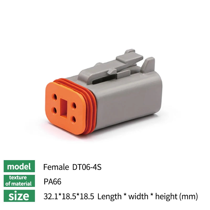 5/10/20Sets Deutsch Type DTM/DT/DTP/DT13/DT15 Waterproof Connector With Terminal Male Female Plug&Socket DTM04-2/3/4/6/8/12P